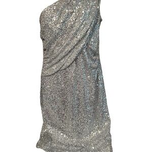Calvin Klein silver completely sequins dress in excellent condition